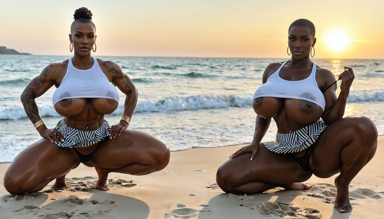 Noon, Ebony Models, Thong Ebony AI Porn