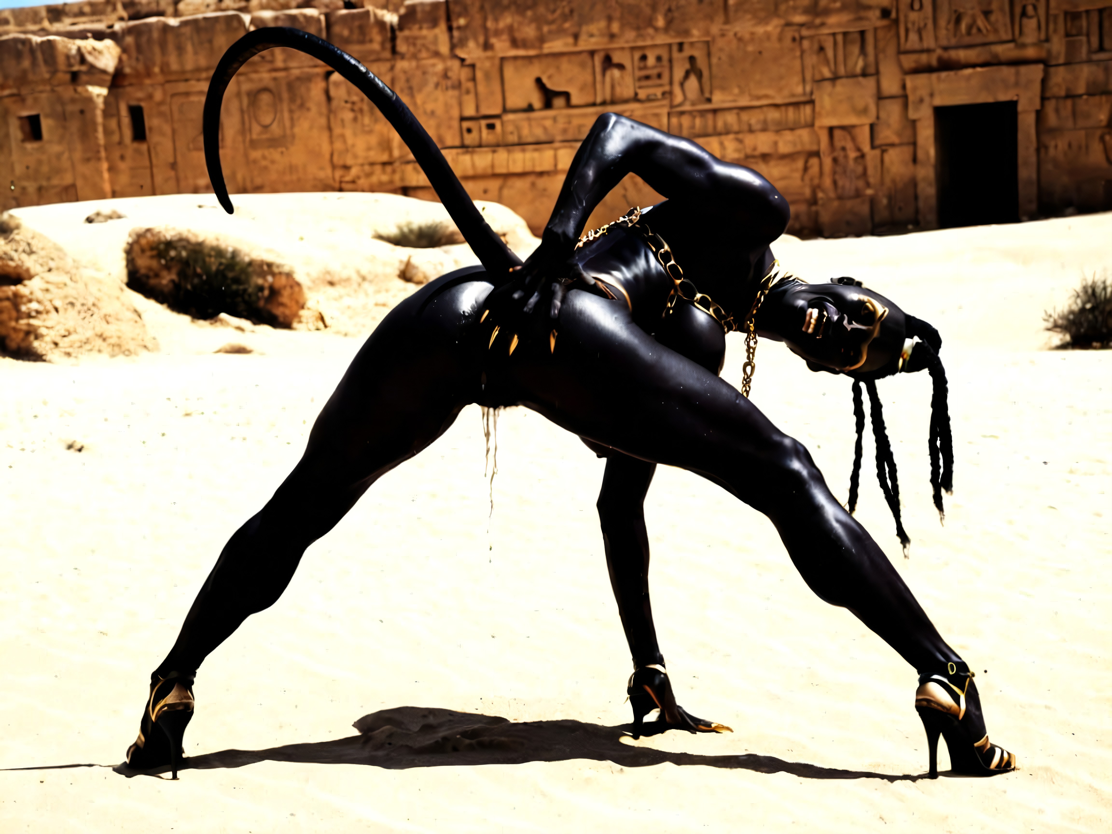 Masturbating Frantically, Tall Body, Very Fuzzy Fetlocks Ebony AI Porn