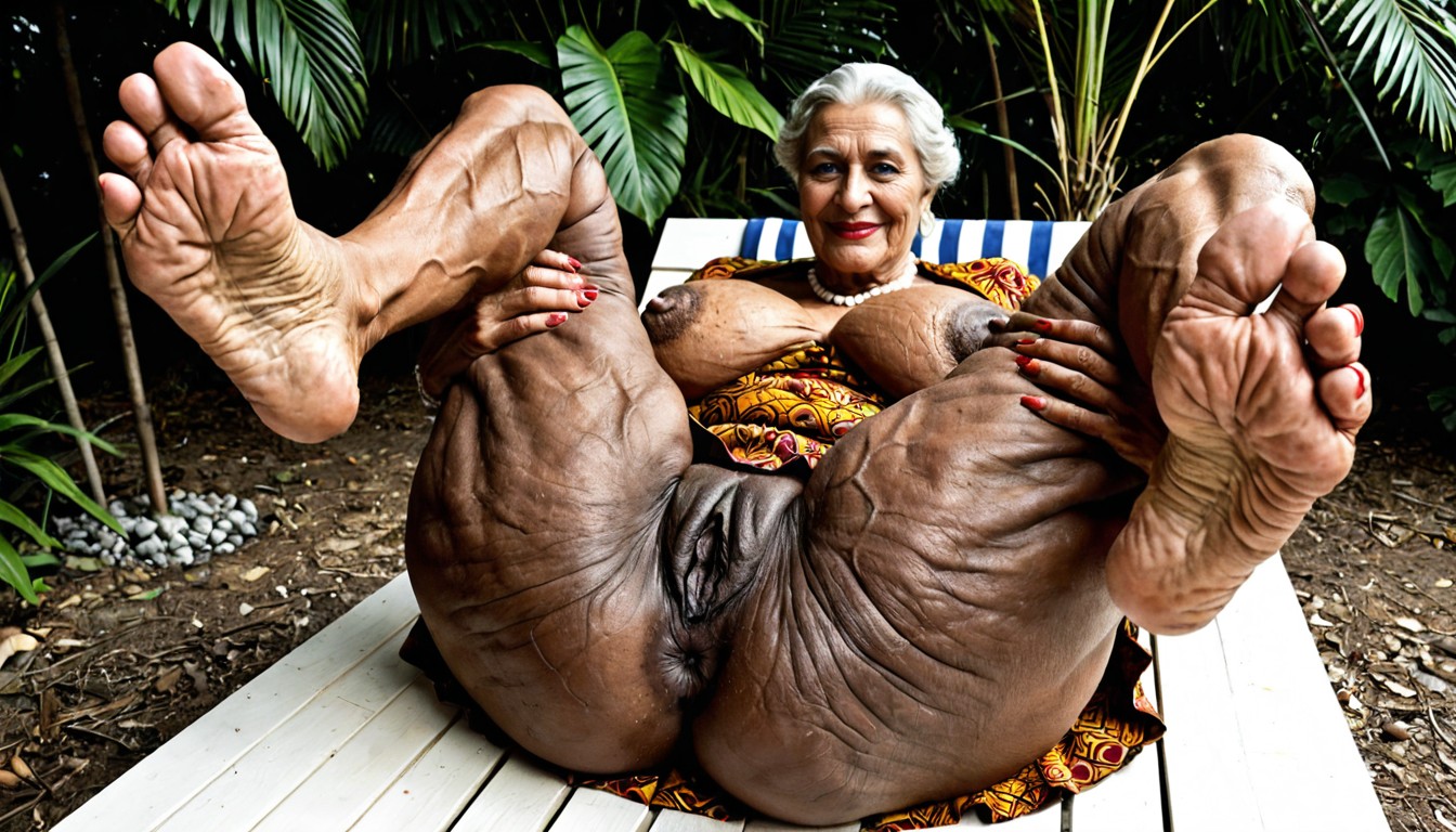 60+, Extreme Wrinkled Skin, Solo Porno ebony IA