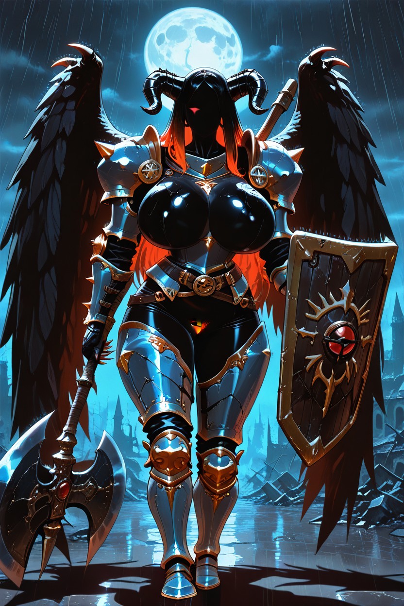 Shoulder Armor, Fully Armored Knight, Heavy Rain 에보니 AI 야짤