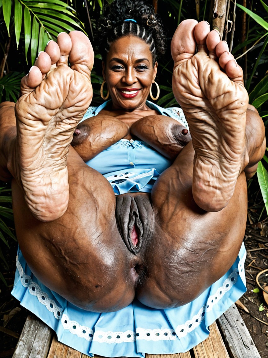 Big Nippels, Legs Over The Head, Gilf Ebony AI Porn