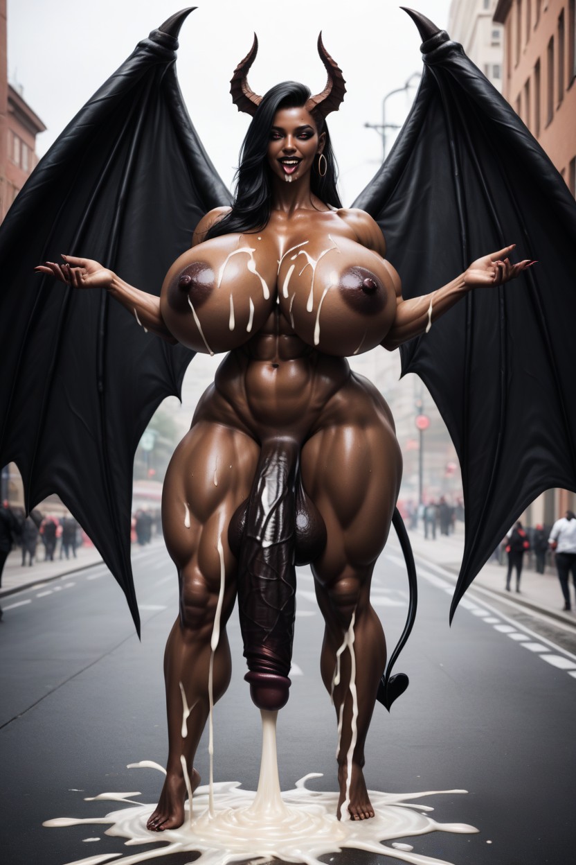Penile Masturbation, Colossal Breast, Naked Ebony AI Porn