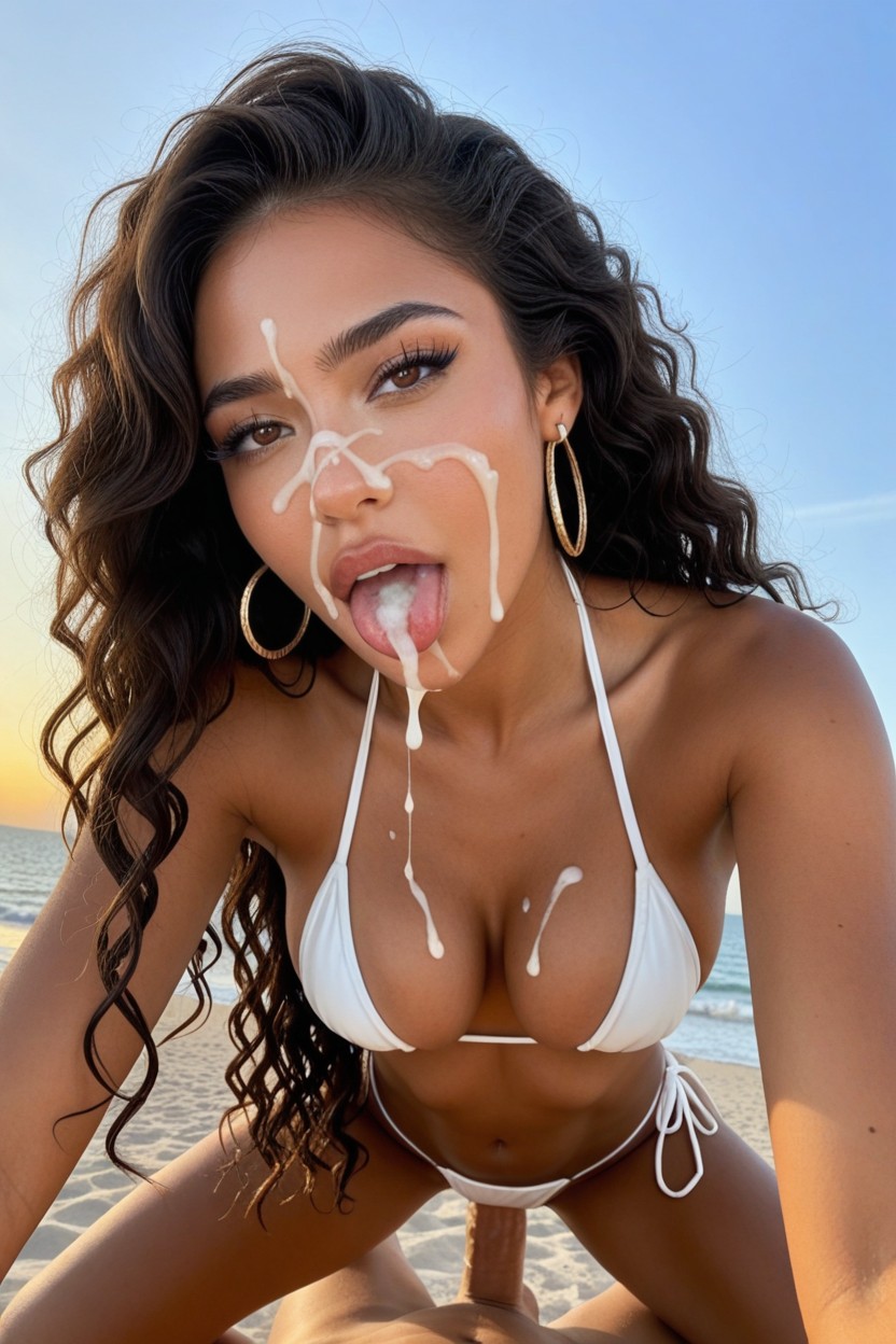 Black Hair, Micro Bikini, Naked Ebony AI Porn
