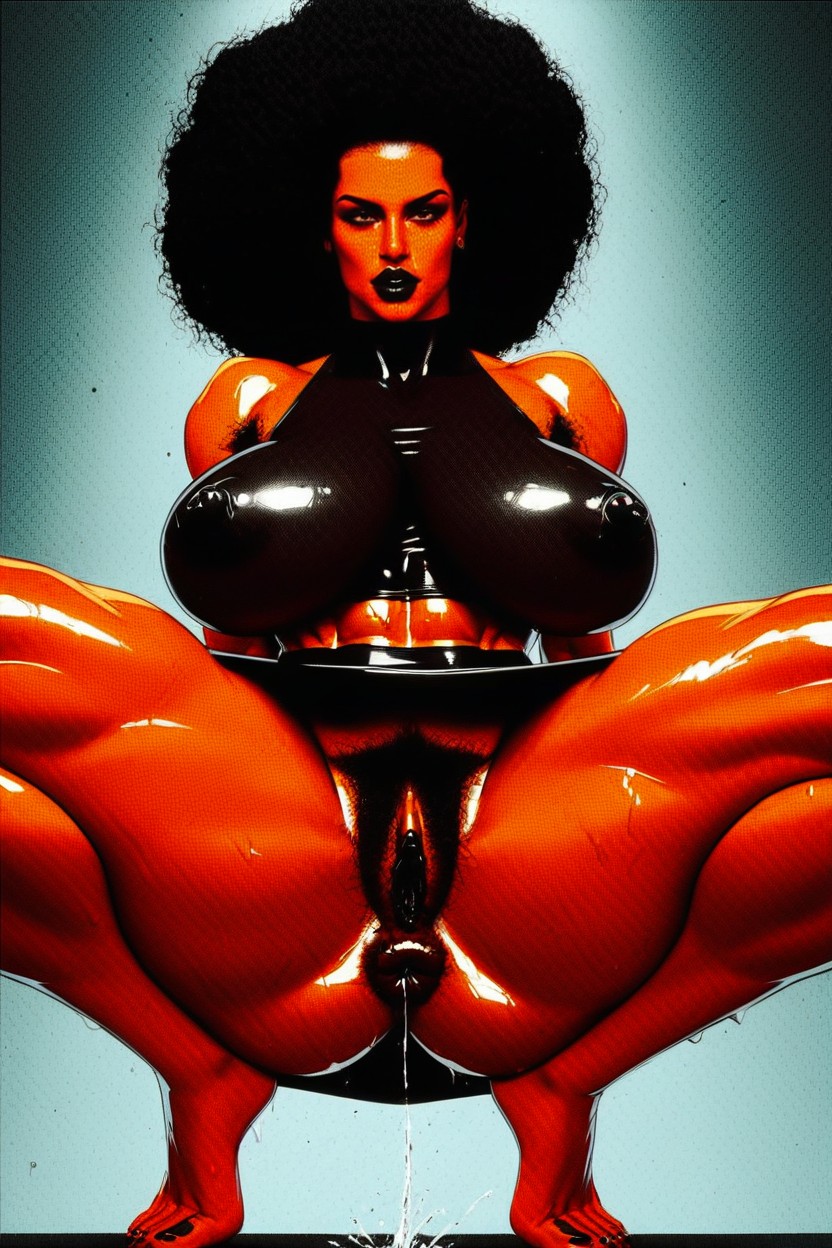 Gigantic Labia, Big Thighs, Full Body Ebony AI Porn
