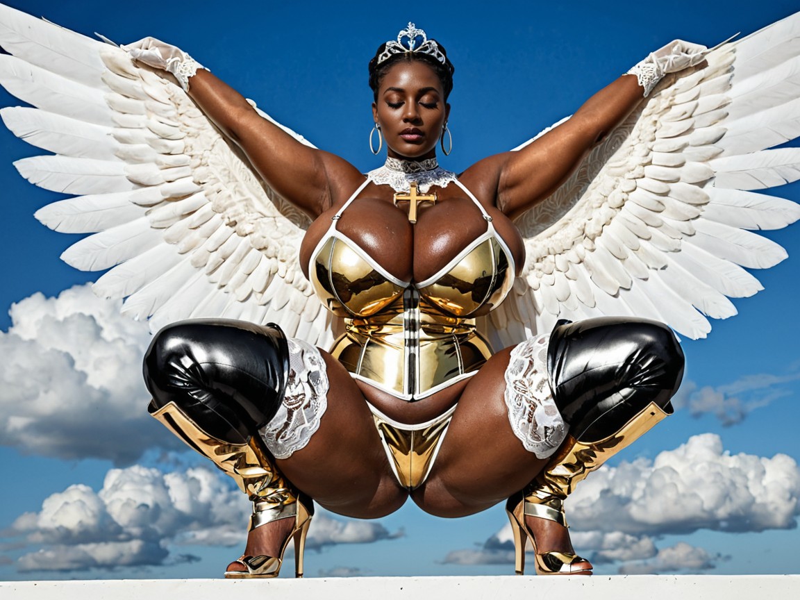 Wide Hips, Show Heels, Armor Heels Ebony AI Porn