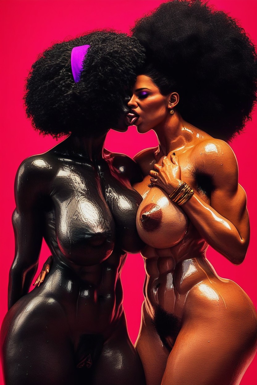 Black Nipple, Puffy Labia, Extremely Wide Gaped Holes エボニーAIエロ