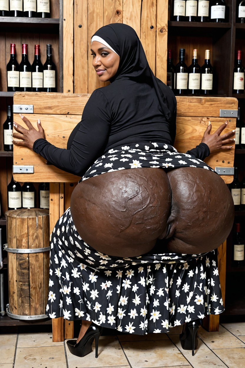 18+, Wide Phat Booty, Y-seam Detail On The Buttocks Porno IA Ebony