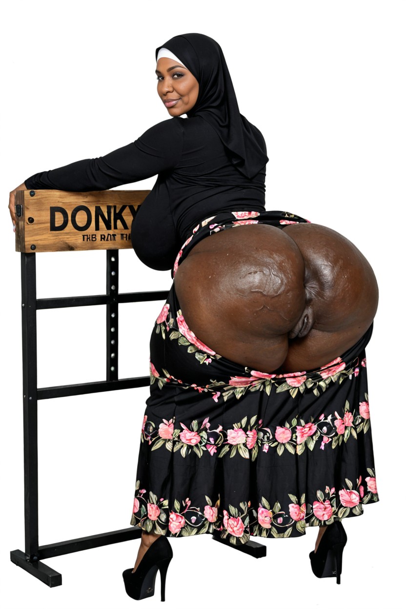 Tired, Looking At Viewer, Huge Wide Deep Bulging Ass Cheeks Porno IA Ebony