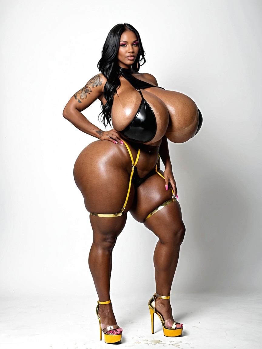High Heels, Thick Calves, Fat Hips Ebony AI Porn