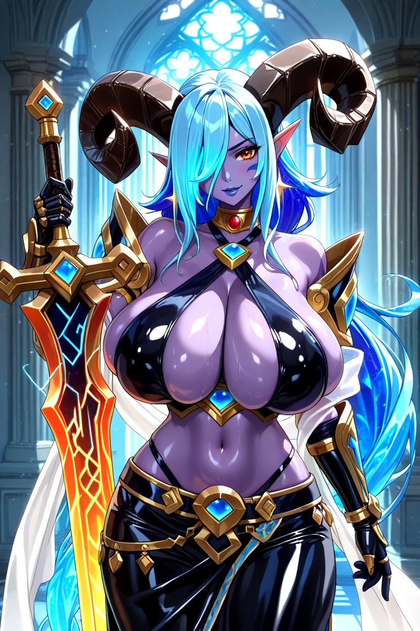 Armor Pants, Armor Gauntlets, Snatched Waist Ebony AI Porn