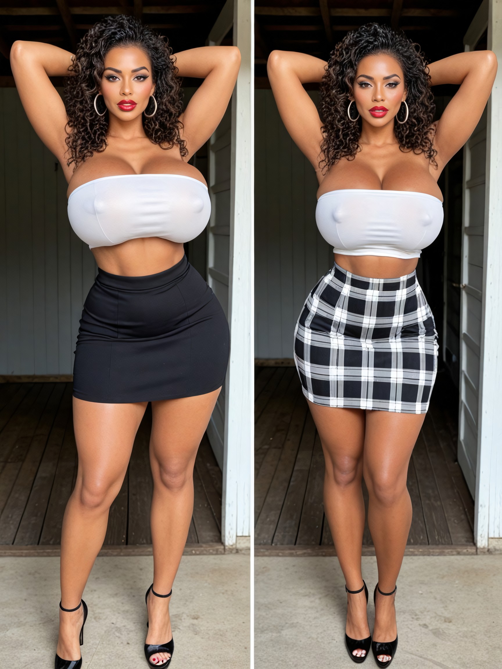 Heart Eyes, Muscular Thighs, Angry Ebony AI Porn