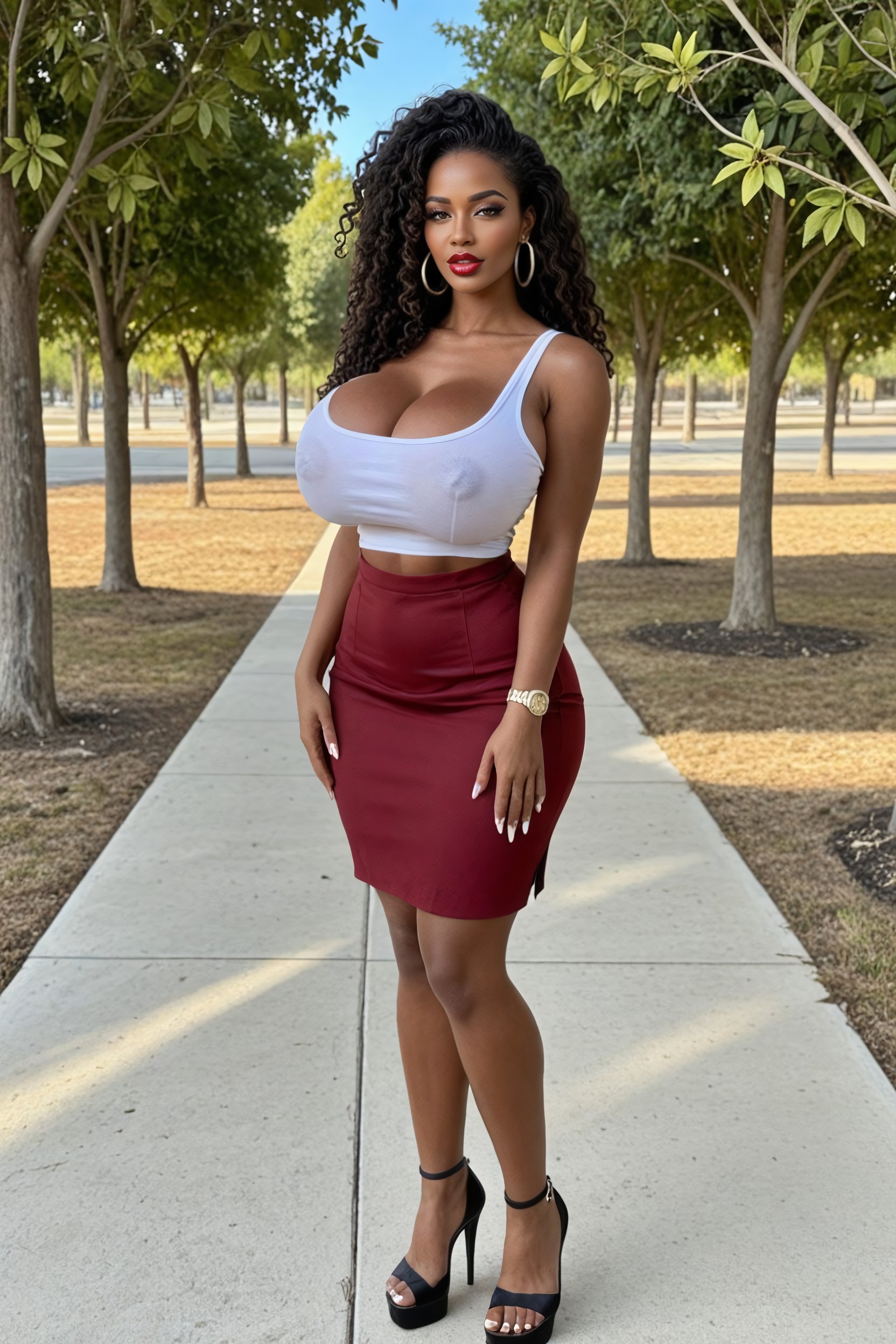 Ebony, Perfect Tits, Voluptuous Body Ebony AI Porn