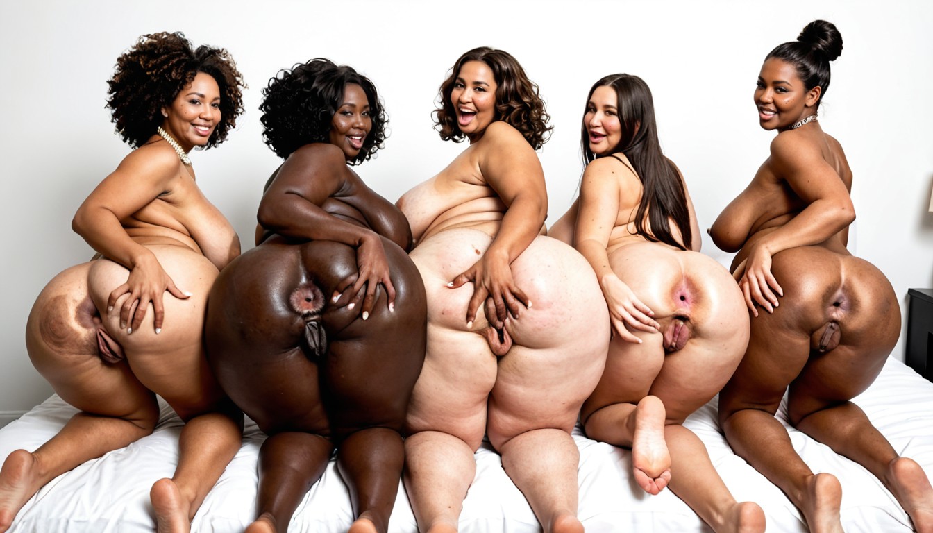 Fat Pussy, Giant Fat Ass, Wide Gaping Anus Ebony AI Porn