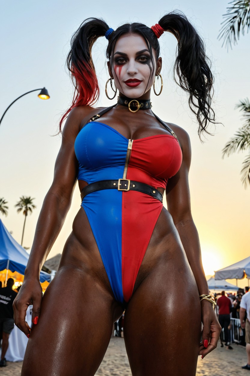 Ultra High Definition, Thigh Gap, Large Breasts Ebony AI Porn