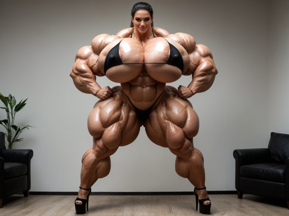 Powerful, Black Platform Heels, Hypermuscle Porno IA Ebony