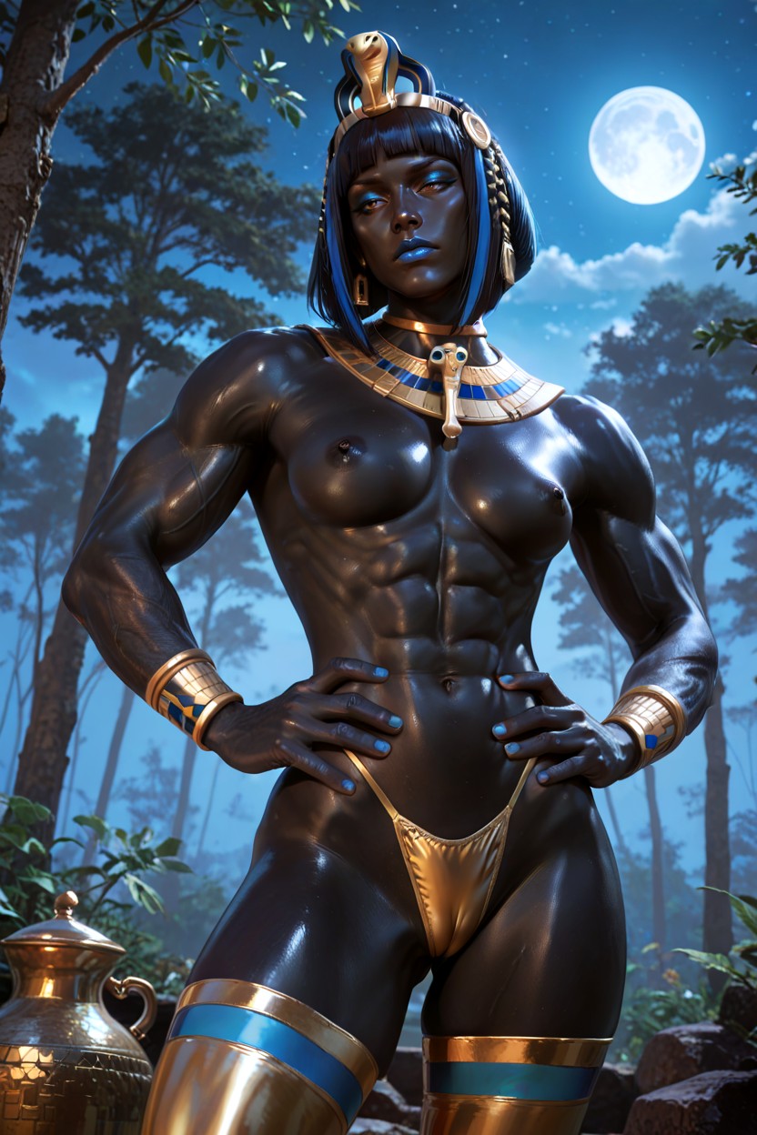 18+, Detailed Body, Musculosa Porno ebony IA