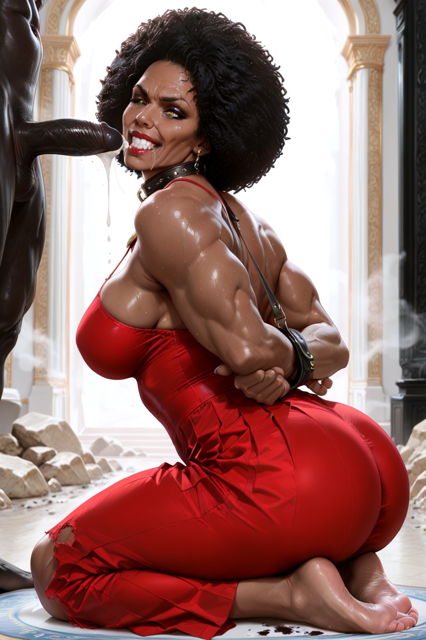 Wide Birthing Hips, Muscular Calf Muscles, Grandma Ebony AI Porn