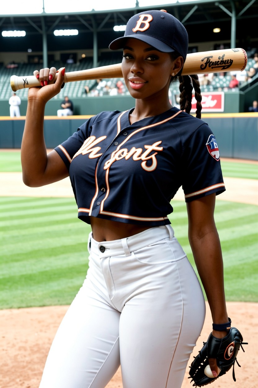Crop Top, 18+, 1 Person Ebony AI Porn