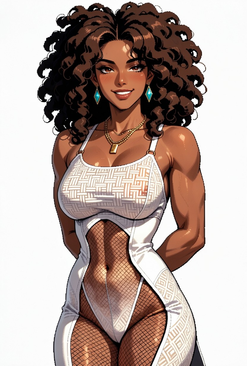 White Background, Minimalist Gold Rings, Premium Editorial Fashion Illustration Ebony AI Porn