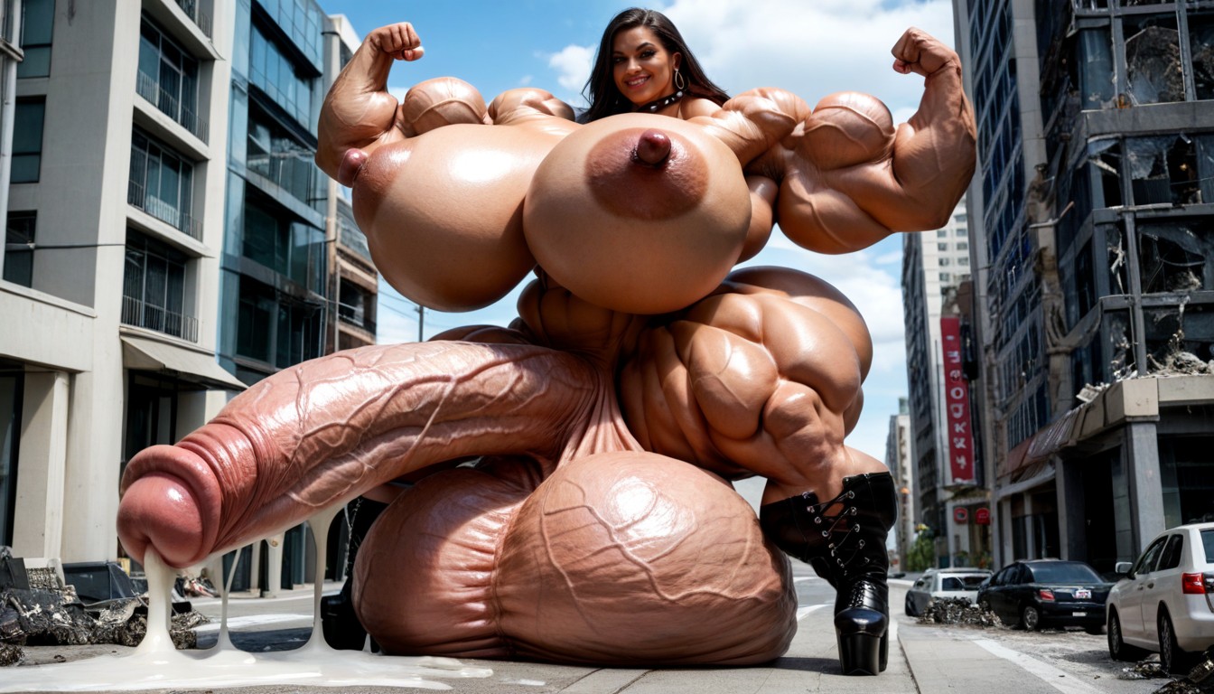 Huge Veins On Penis, Gigantic Muscles, Hyper Massive Testicles Porno ebony IA