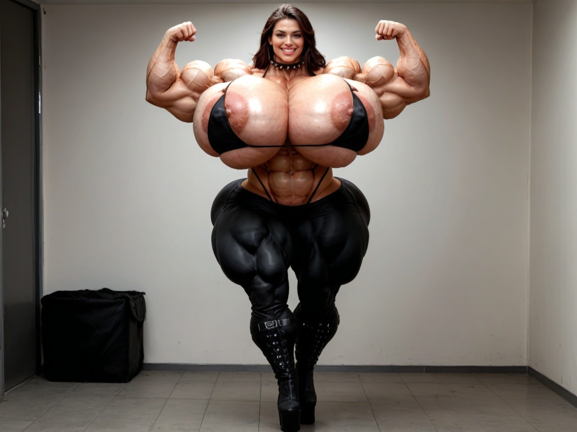 거대한 가슴, Gigantic Muscles Hyper Massive Muscles, Thick Thighs 에보니 AI 야짤