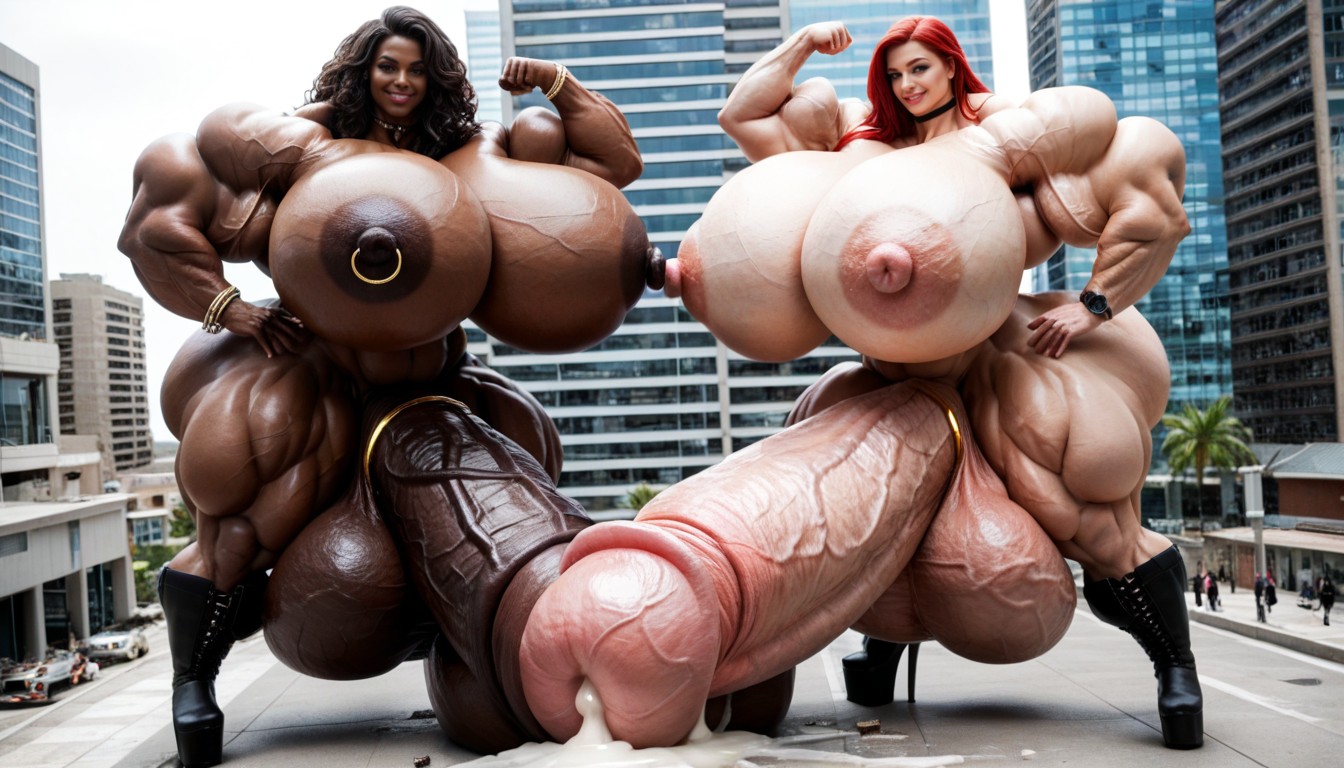 Most Exaggerated Gigantic Oversized Penis, Hyper Large Muscles, Hyper Thick Penis Ebony AI Porn