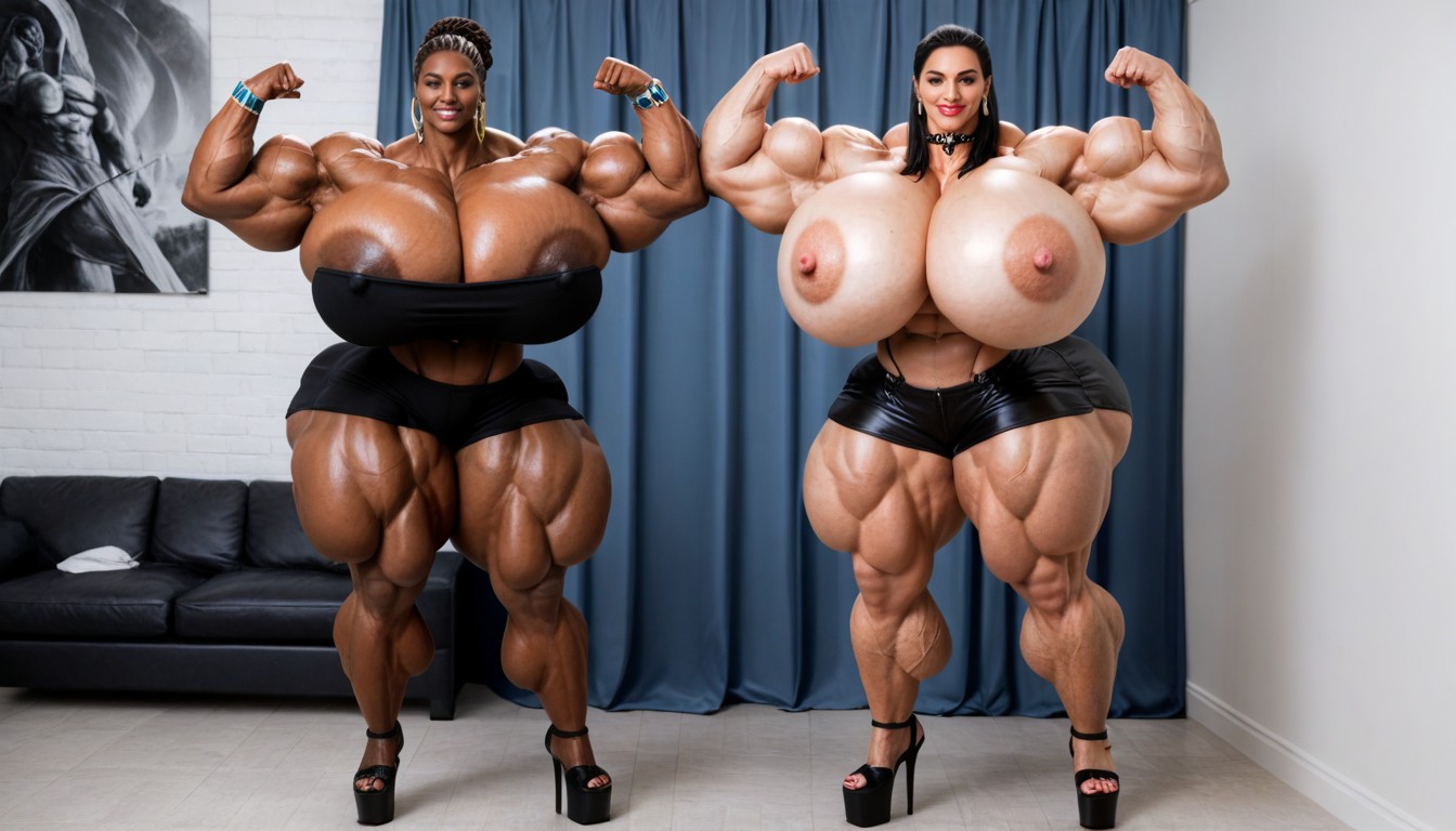 Huge Ass, Hyper Muscle Booty, Pendientes Porno ebony IA