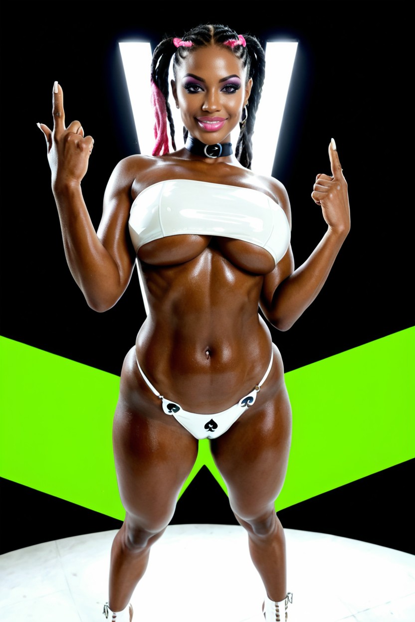 Both Feet Firmly Planted On The Floor, Extrêmement Lourd En Bas, String Porno IA Ebony