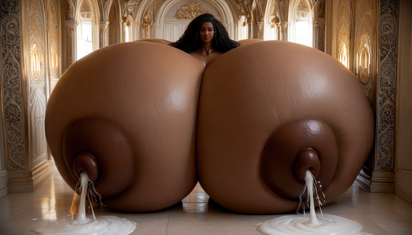 Gigantic Hyper Breasts, Black Skin, Gigantic Hyper Breasts Ebony AI Porn