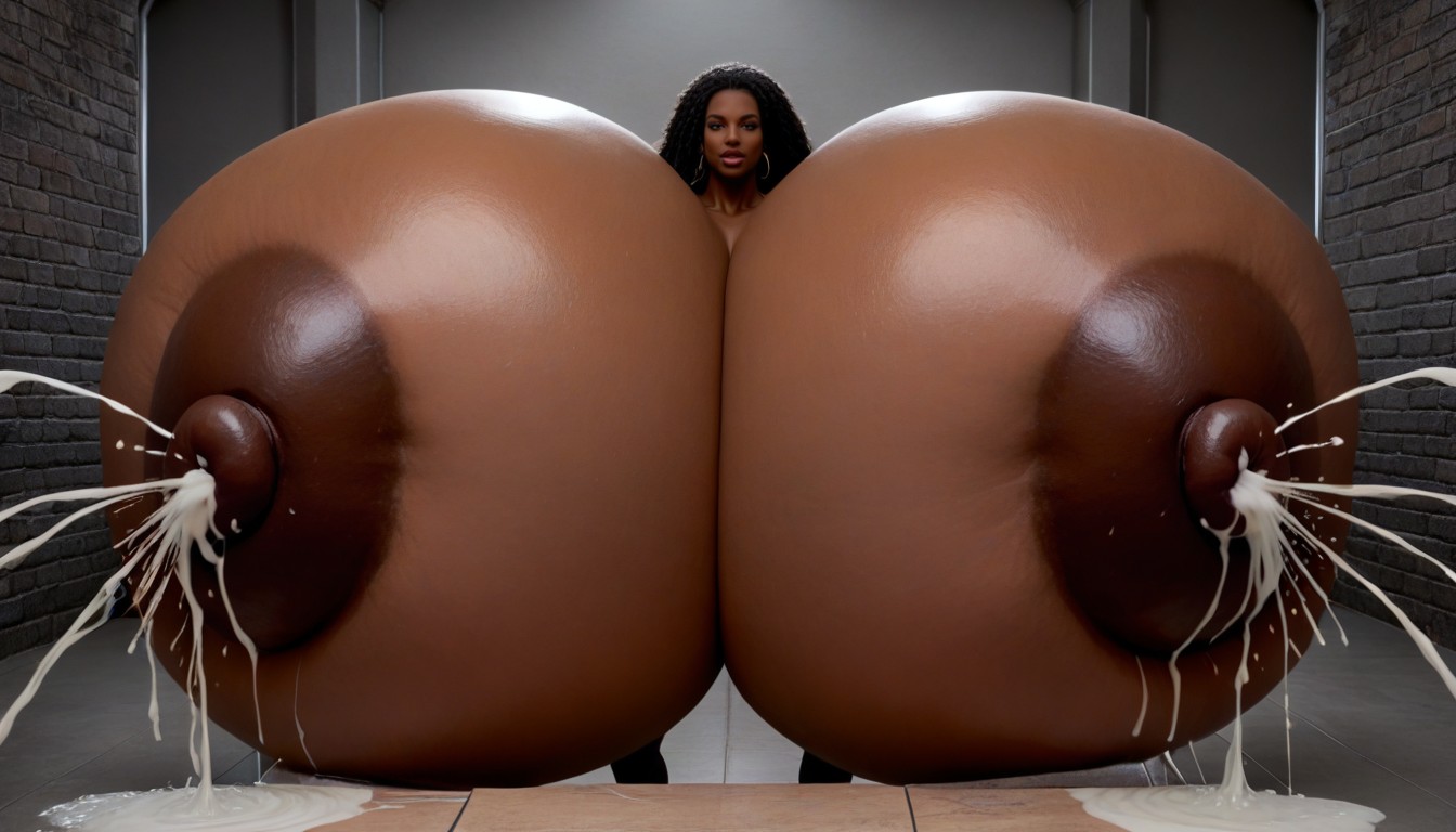 Gigantic Hyper Breasts, Gigantic Hyper Breasts, Huge Long Nipples エボニーAIエロ
