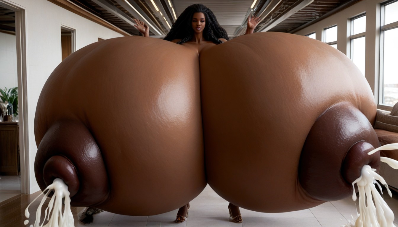 Gigantic Hyper Breasts, Engorged Breasts, Gigantic Hyper Breasts Porno IA ebony