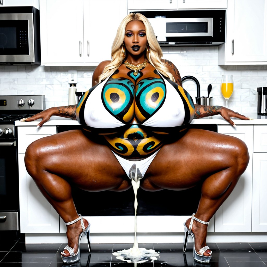 Uhd, Gigantic Hyper Breasts, Ultra Detailed Ebony AI Porn