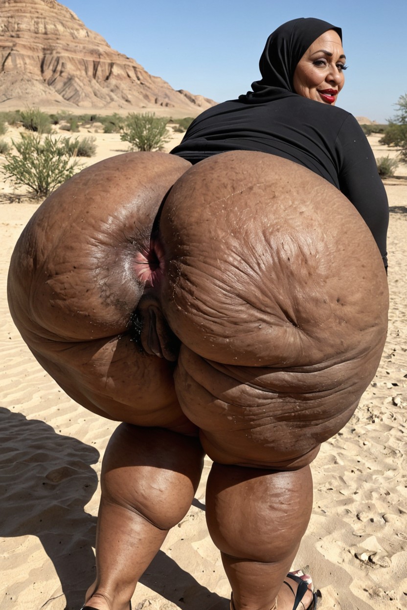 Horny, Prominent Bubble Ass Cheeks, Asshole 에보니 AI 야짤