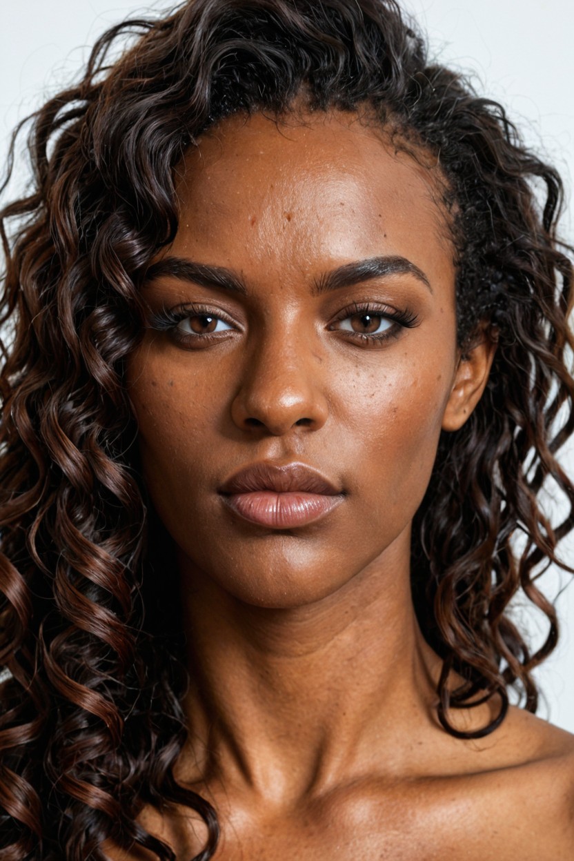 Delicate Nose, Moderate Projection Nose, Photorealistic Facial Anatomy エボニーAIエロ
