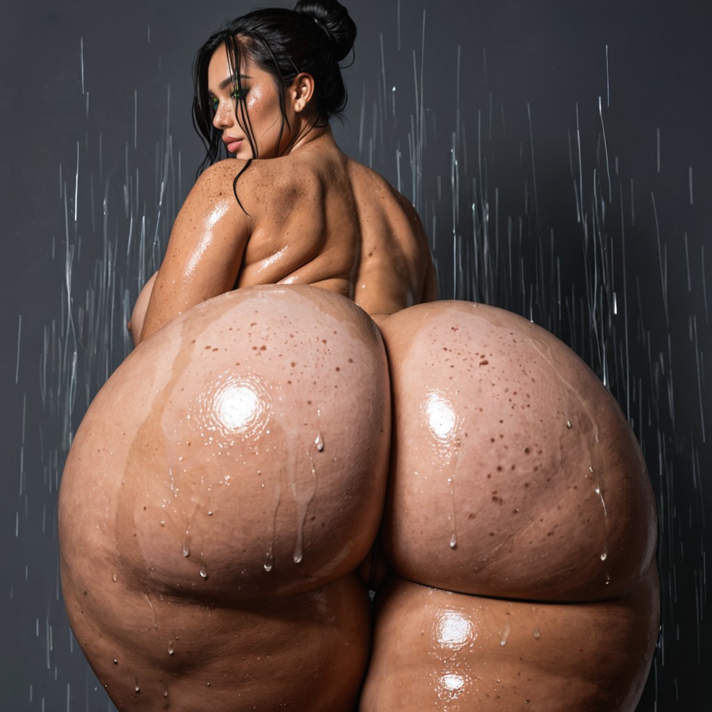 18+, Half Korean Half Hispanic, Front View Ebony AI Porn