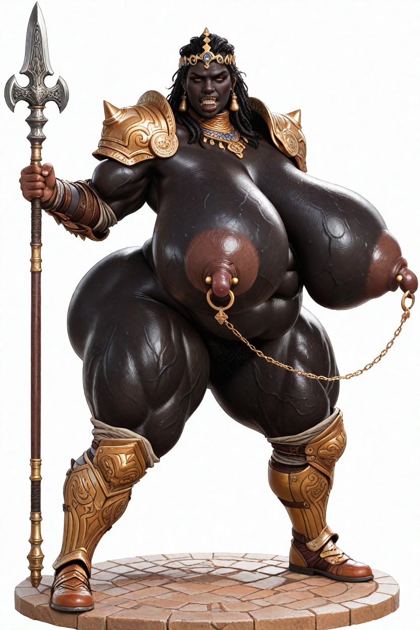 Extreme Muscle Huge Thick Butt Huge Muscle Thighs, 18+, Ancient Western Griffin Folk Female Furry Warrior Ebony AI Porn