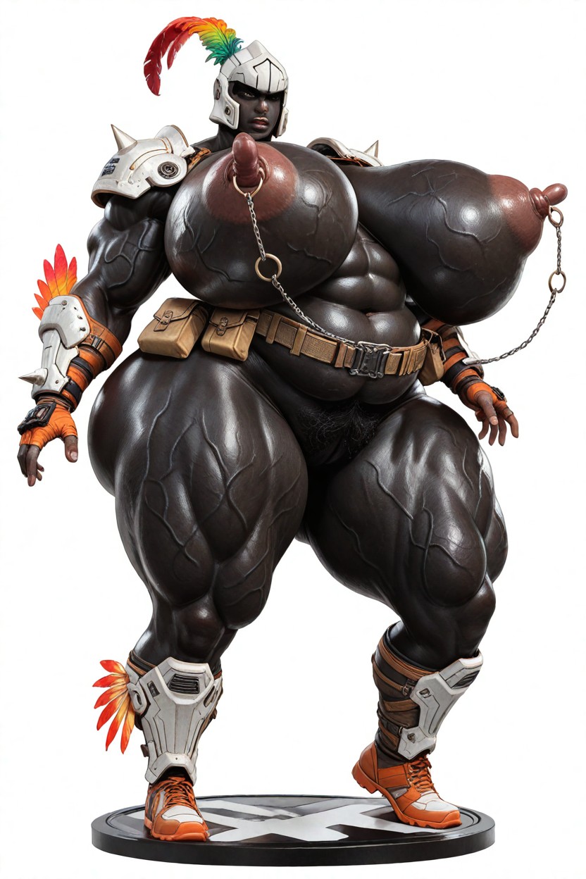 Herculean Muscles, Full Body One-piece D Printing Model, Unpainted White Resin Model Ebony AI Porn