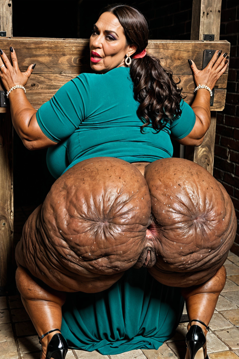 Both Are Pale Skinned, Lipstick, Hyper Colossal Bubblebutt Porno ebony IA