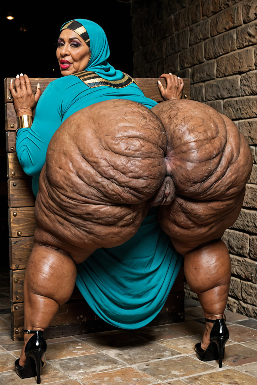 Chubby, Gaping Anus, Obese Ass Ebony AI Porn