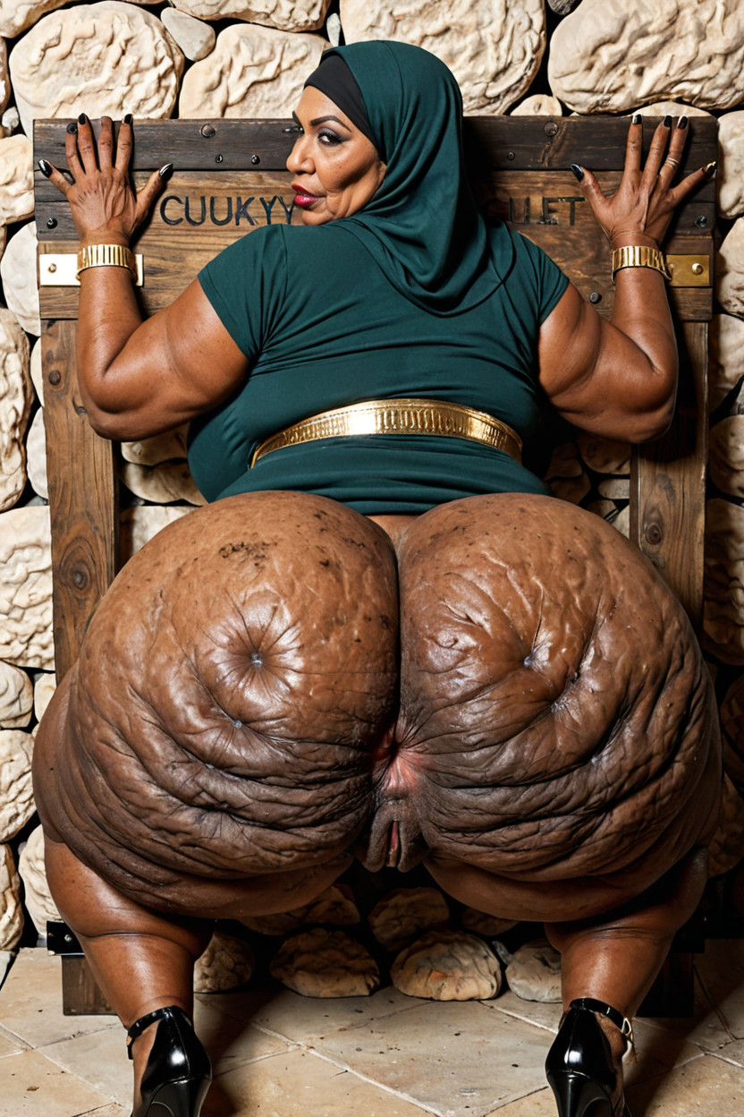 Eyeshadows, Wrinkles, Gaping Anus Ebony AI Porn