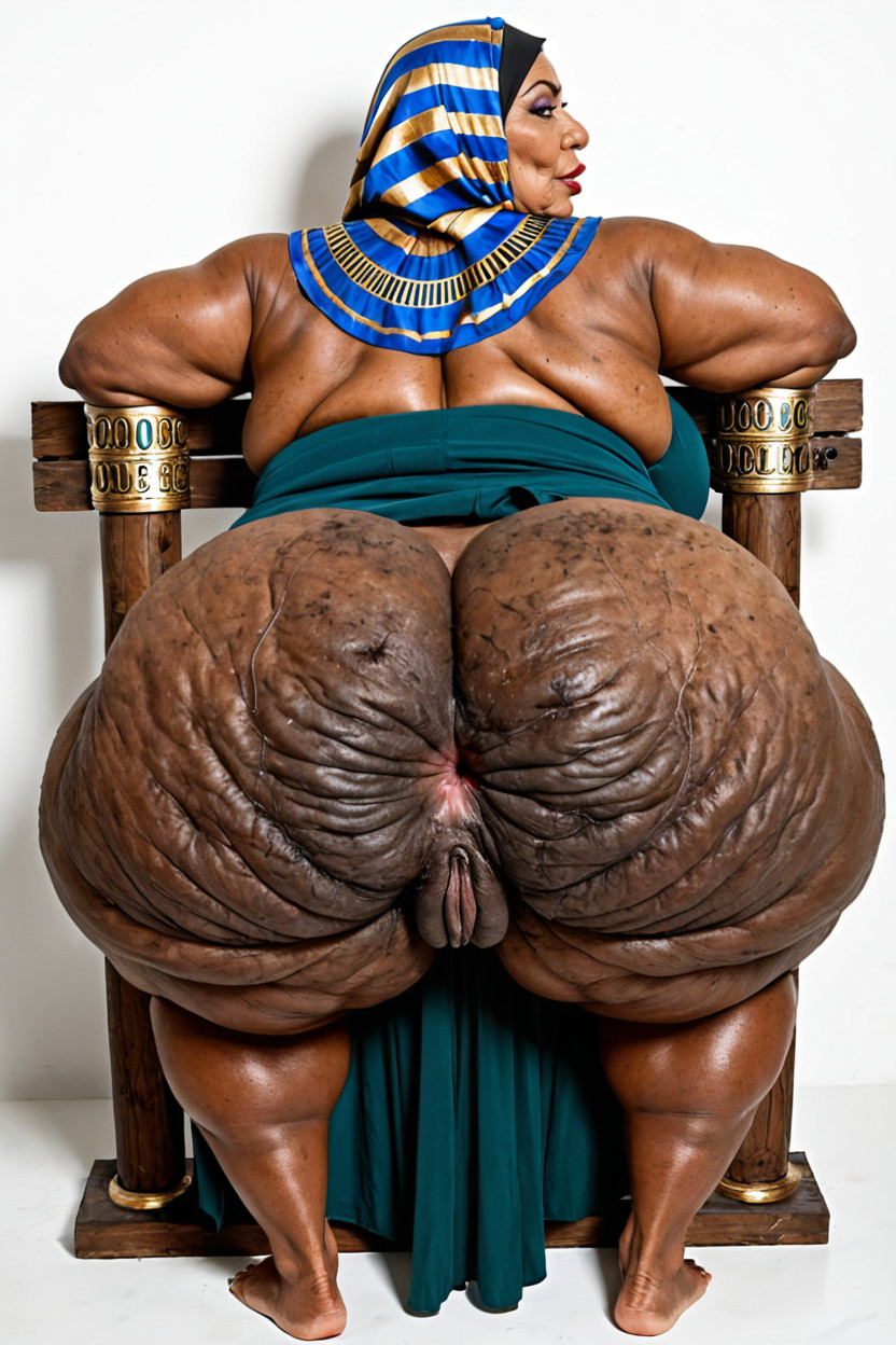 Looking At Viewer, Prominent Bubble Ass Cheeks, Hyper Ass Porno ebony IA