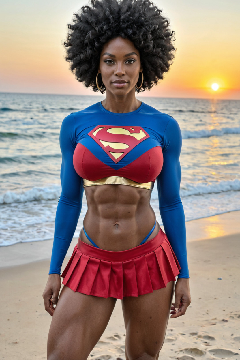 Afro, Cosplay, Afro Hair Ebony AI Porn