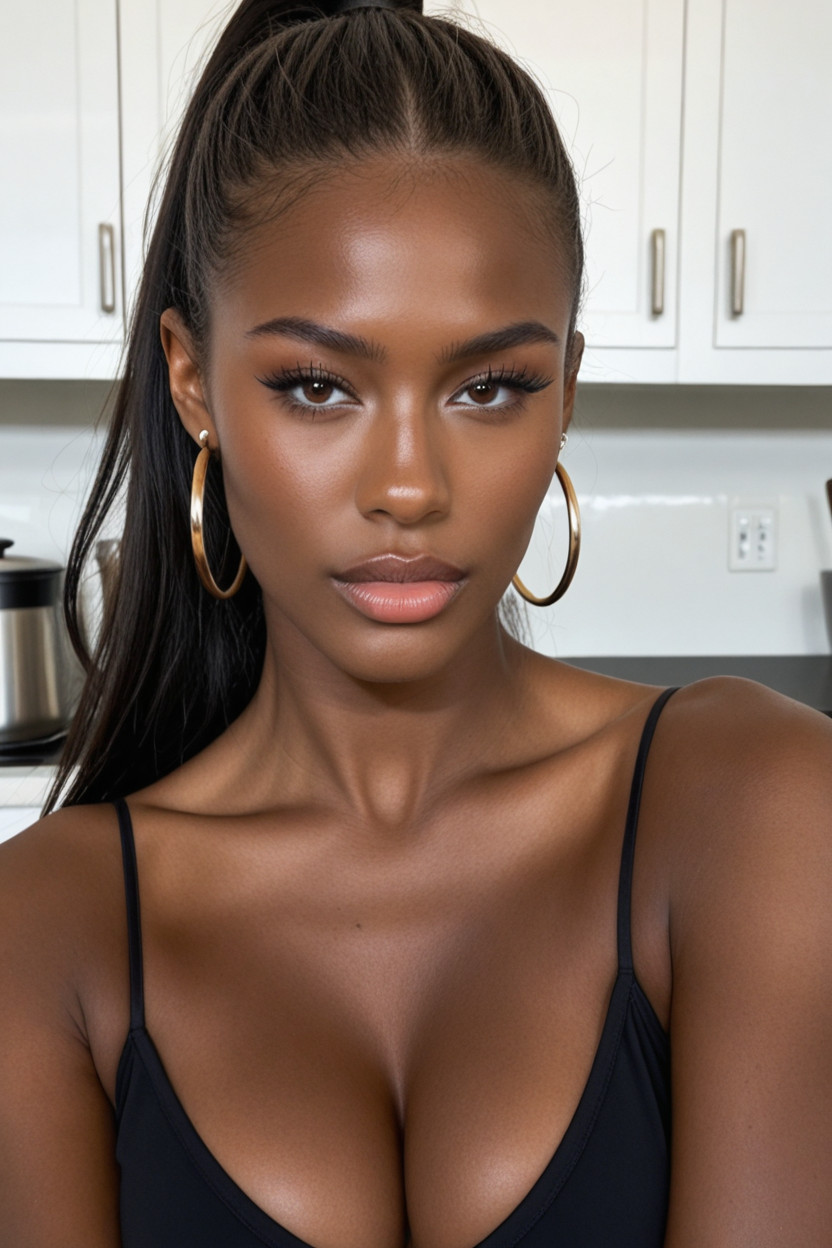 Petit Cul, Lissé, Unblemished Skin Porno IA Ebony