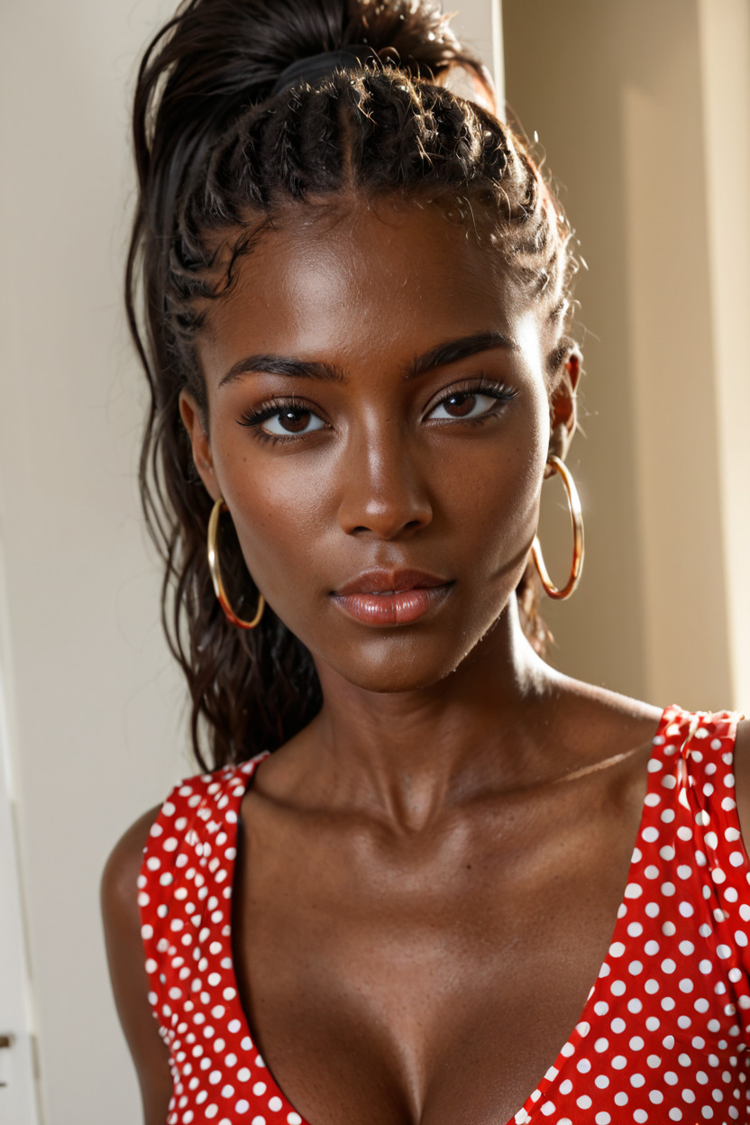 Very Pretty, Looking Up, Hoop Earrings エボニーAIエロ